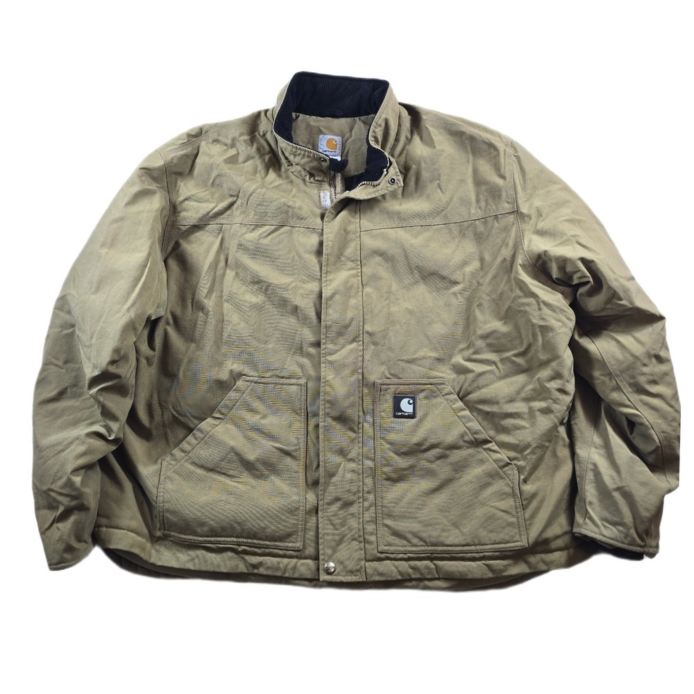 Carhartt Nylon Insulated Jacket Mens 3XL Khaki Cordura Duck Work Winter J174 DKH